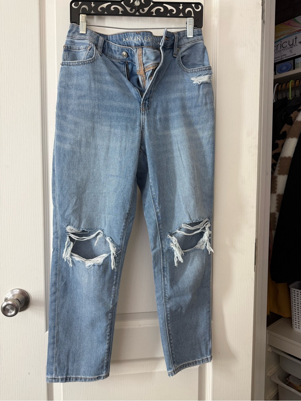 American Eagle Distressed Mom Jeans